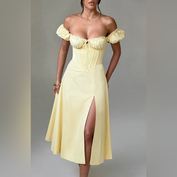 NWT BABYBOO YELLOW MIDI DRESS - Picture 6 of 10